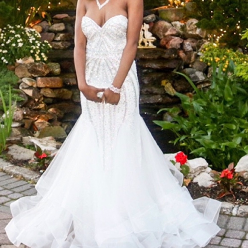 White bling Prom dress